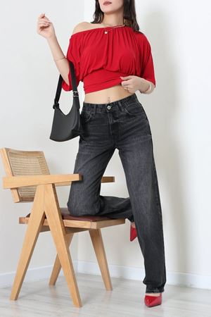 Kadın Straight Kesim Kot Pantolon Füme