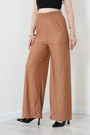 Kadın Beli Lastikli Zra Crep Pantolon Açıkkahve