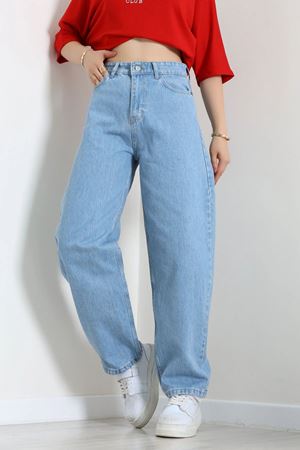 Kadın Baggy Kot Pantolon Mavi Model TV-86178