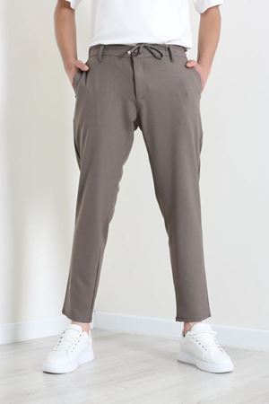 Dokuma Beli Lastikli Erkek Pantolon Açıkkahve