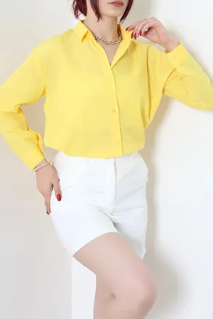 Kadın Terikoton Oversize Gömlek Koyusarı