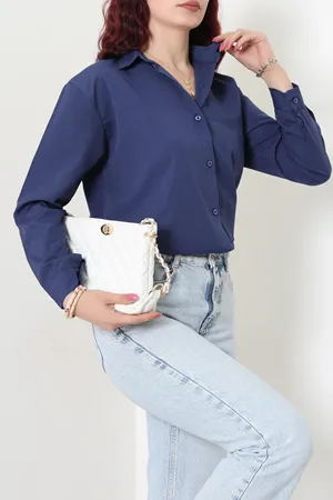 Kadın Terikoton Oversize Gömlek Laci