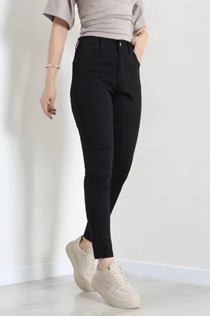 Kadın Dar Paça Kot Pantolon Siyah