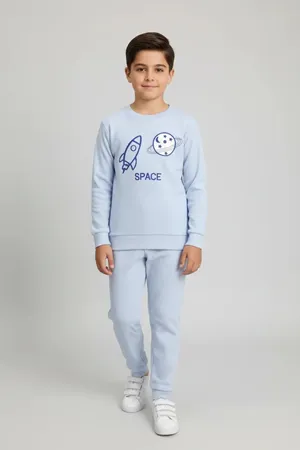 Çocuk 5-12 Yaş İnterlok Fitilli Takım Bebemavi