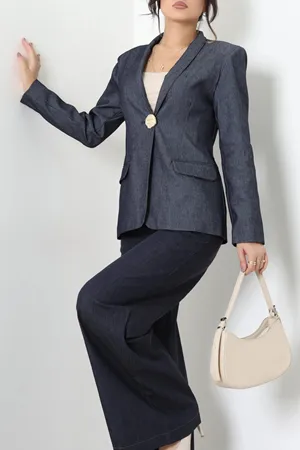 Kadın Kot Blazer Ceket Lacivert