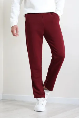3 İplik Şardonsuz Erkek Eşofman Altı Bordo Model TV-96787