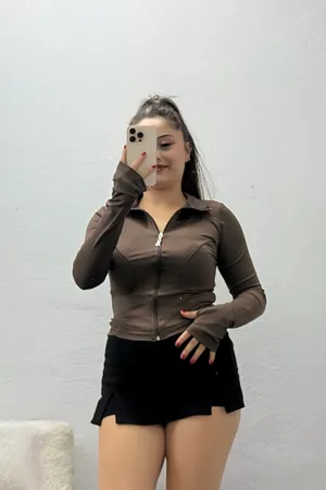 Kadın Dalgıç Crop Ceket Kahve