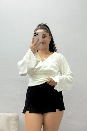 Kadın Belden Oturtmalı Kimono Kol Modal Bluz Ekru
