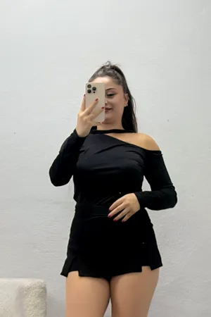 Kadın Fularlı Asimetrik Yaka Sandy Bluz Siyah