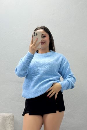 Kadın Bisiklet Yaka Buklet Kazak Bebemavi