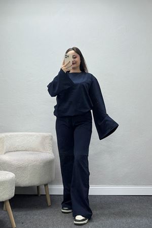 Kadın Kimono Kol 2 İplik Eşofman Takımı Lacivert