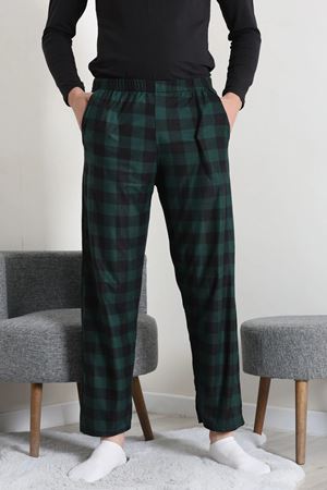 Süet Cepli Erkek Pijama Alt Zümrüt