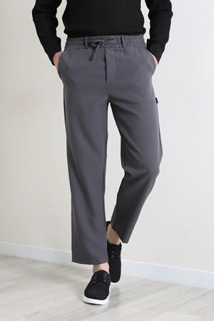 Dabıl Bel Lastikli Baggy Erkek Pantolon Füme