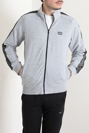 2 İplik Premium Fermuarlı Şeritli Erkek Sweat Erkek Sweat Gri