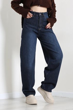 Kadın Baggy Kot Pantolon Koyumavi