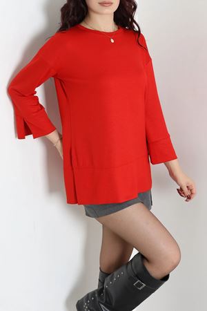 Kadın Modal Kumaş Tunik Sweat Kırmızı