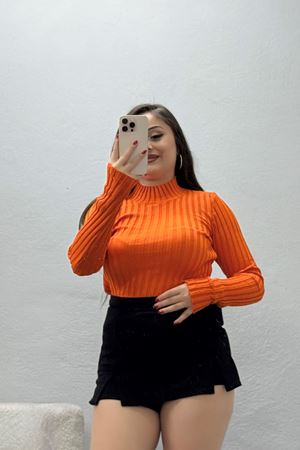 Kadın Uzun Kollu Triko Turuncu