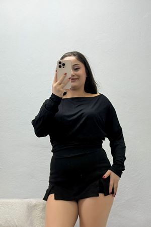 Kadın Viskon Kayık Yaka Yarasa Kol Bluz Siyah