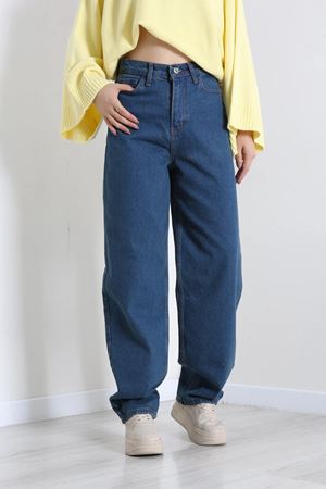 Kadın Baggy Kot Pantolon Klasikmavi