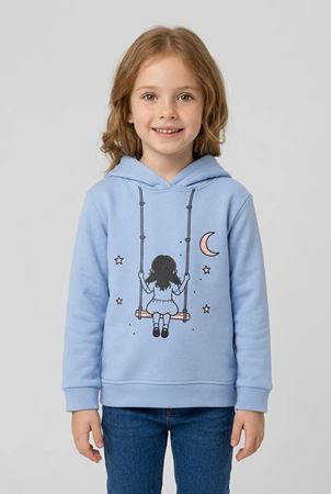 3 İplik Kapşonlu Çocuk Sweat Açıkmavi Model TV-99775
