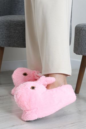Kadın Hayvanlı Panduf Koyupembe