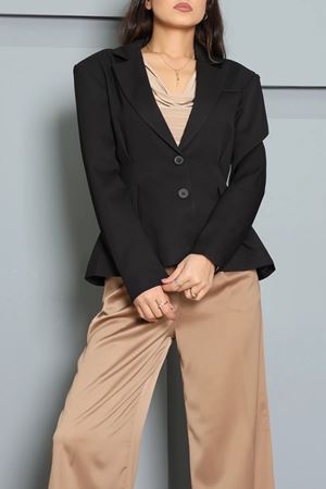 Kadın Pens Detay Blazer Ceket Siyah