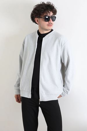 Fermuarlı Selanik Kumaş Erkek Sweat Gri