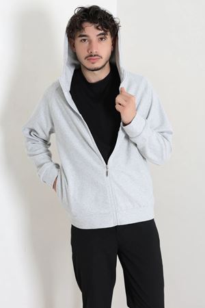Selanik Kumaş Kapşonlu Erkek Sweat Gri