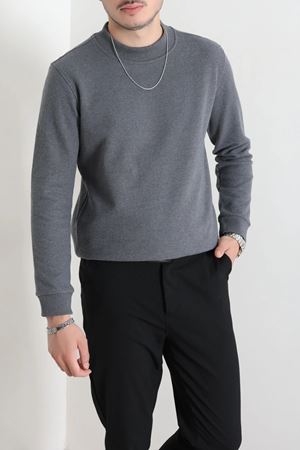 Selanik Yarım Boğazlı Erkek Sweat Füme