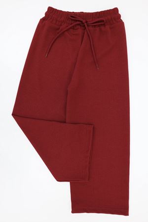 Burgu Kumaş Kız Çocuk Pantolon Bordo