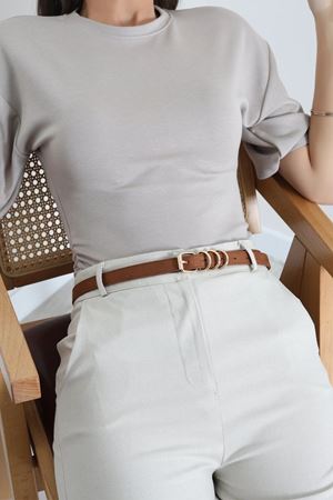 Kadın Süet Kemer Taba Model TV-101339