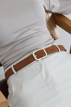 Kadın Süet Kemer Taba Model TV-101335