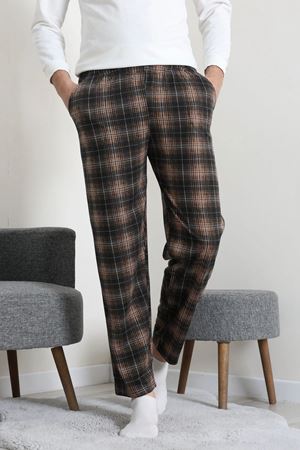 Süprem Cepli Erkek Pijama Altı Kahveekose
