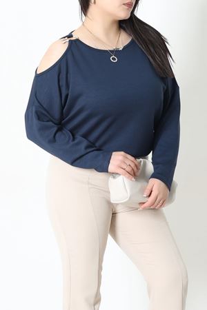 Kadın Örme Modal Toka Detaylı Bluz Lacivert