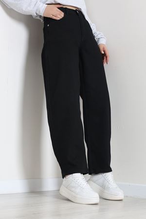 Kadın Baggy Kot Pantolon Siyah