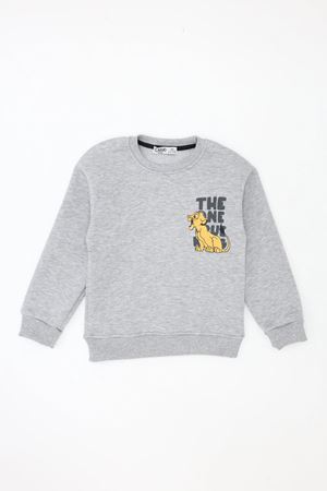 Üç İplik Şardonlu Çocuk Sweat Gri