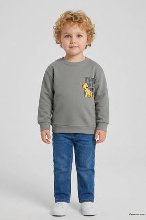 Üç İplik Şardonlu Çocuk Sweat Boyalıgri