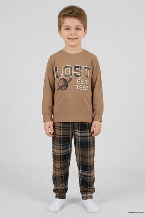 Çocuk 5-14 Yaş Milan Pijama Takımı Sütlükahve