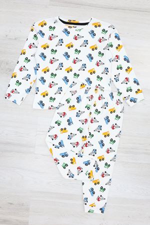 Erkek Çocuk Pijama Takımı Beyazyeşil