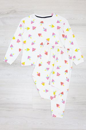 Kız Çocuk Pijama Takımı Beyazsarı