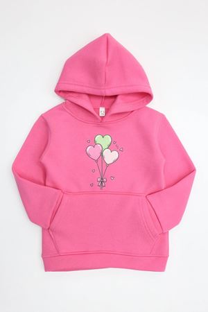 Kanguru Cepli Kapşonlu Çocuk Sweat Pembe