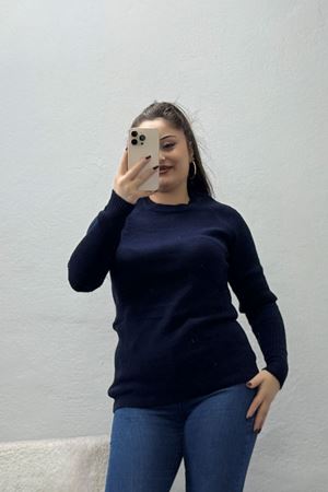 Kadın Bisiklet Yaka Yumoş Body Lacivert