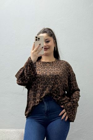 Kadın Buzzy Leopar Salaş Kol Bluz Leopar