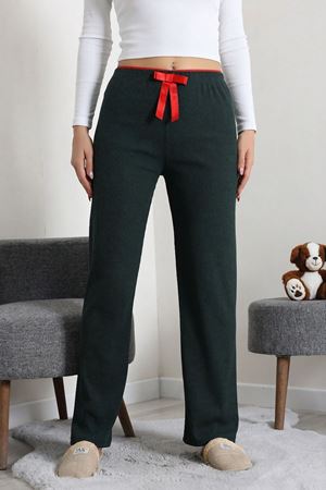Kadın Ribana Pijama Altı Zümrüt