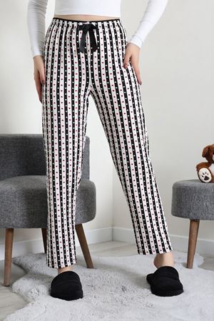 Kadın Milan Havlu Kemer Pijama Altı Siyah
