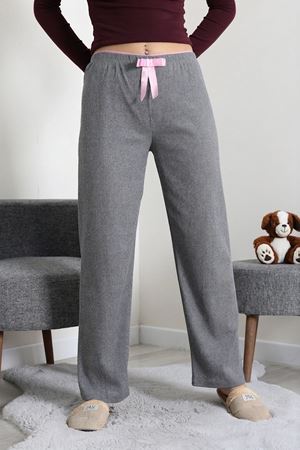 Kadın Ribana Pijama Altı Füme