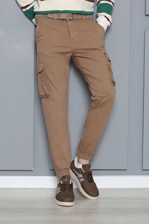 Likralı Gabardin Lastik Paça Erkek Pantolon Sütlükahve