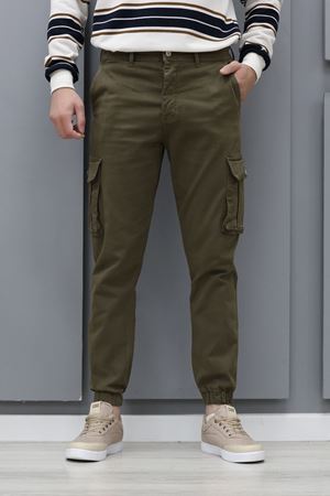 Likralı Gabardin Lastik Paça Erkek Pantolon Haki