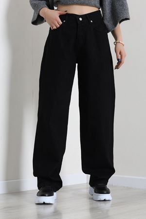 Kadın Baggy Kot Pantolon Siyah