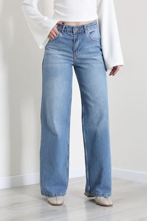 Kadın Wide Leg Kot Pantolon Açıkmavi